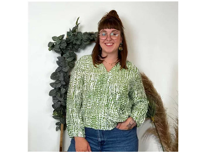 Z799- Blouse Boule Christy (T44-T52) (vert brésil)