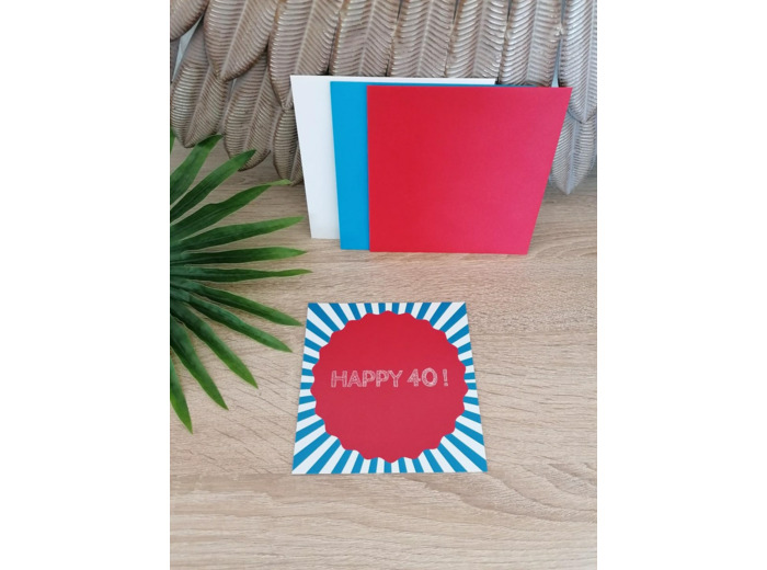 Carte "Happy 40" 13x13 cm