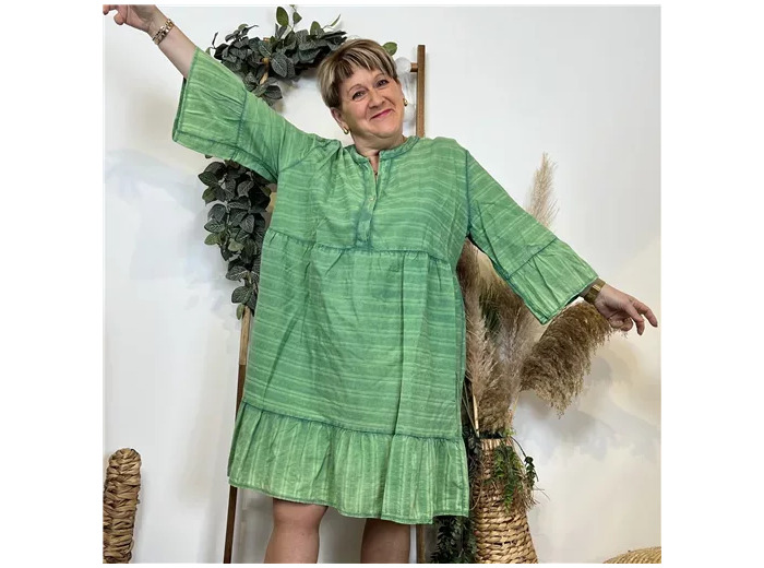 K507- Robe coton délavé C'Mélodie (vert brésil)