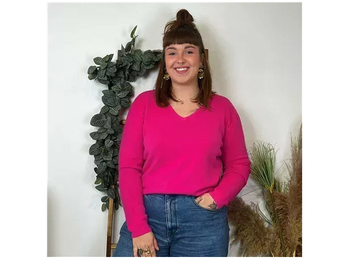 Y250- Pull Laine Cachemire "Tricotonic" (les T44&48) (fuchsia)