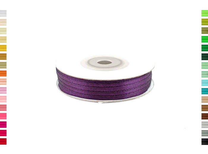 Ruban satin aubergine 290 Largeur 3 mm