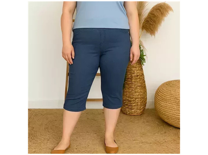 R273- Pantacourt Christy (T42-T52) (denim foncé)