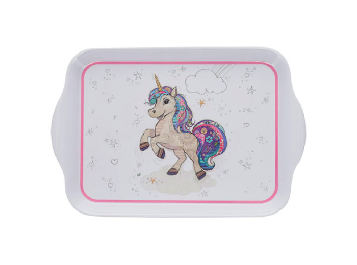 Mini plateau avec des animaux - motif Licorne  - mélamine de qualité - taille mini 14*21 CM Les mini plateaux existent avec de nombreux autres motifs