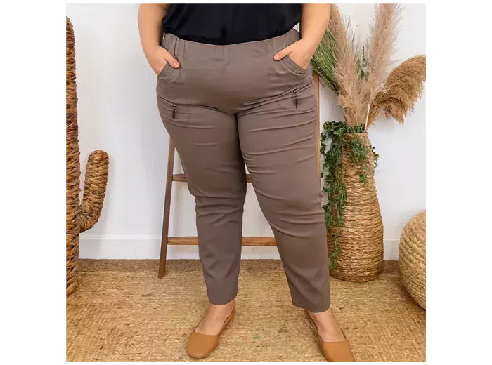 T545- Pantalon Confort JST (T38-T52) (taupe)