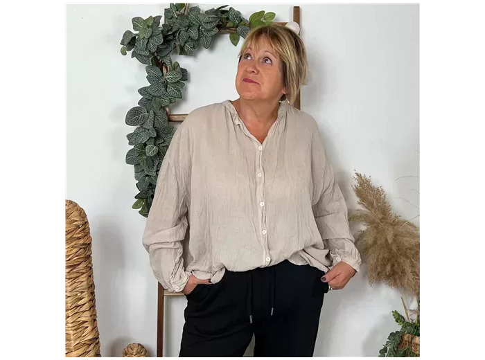 M850- Chemise coton C'Mélodie (Gt) (beige)