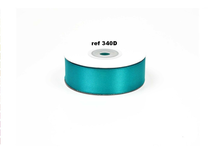 Ruban satin turquoise foncé 340D largeur 25 mm