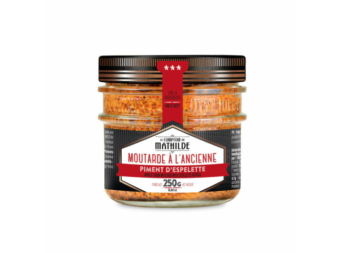 Moutarde à l'ancienne au Piment d'Espelette 250g
