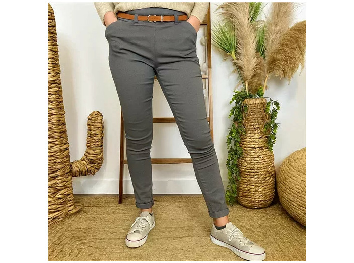 L799- Pantalon Stretch (T36-T46) 🇮🇹 (gris)