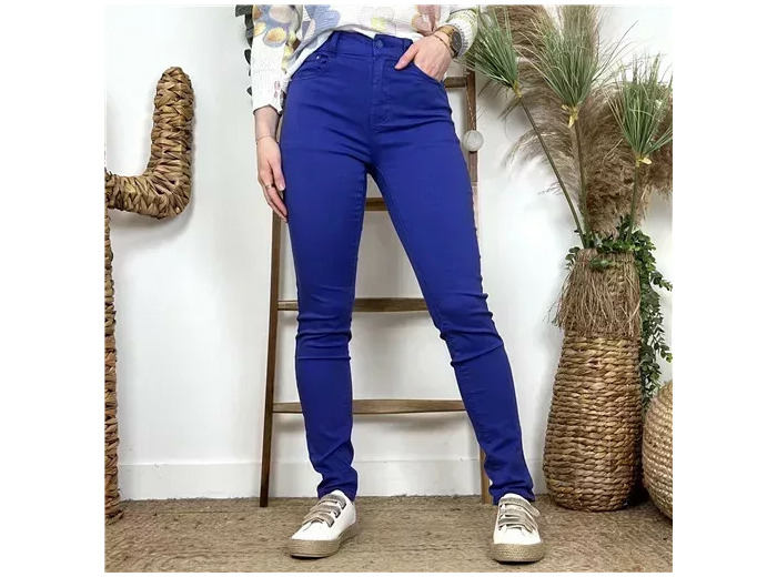 N301- Jean coupe Slim Voggo (T36-T44) (bleu royal)