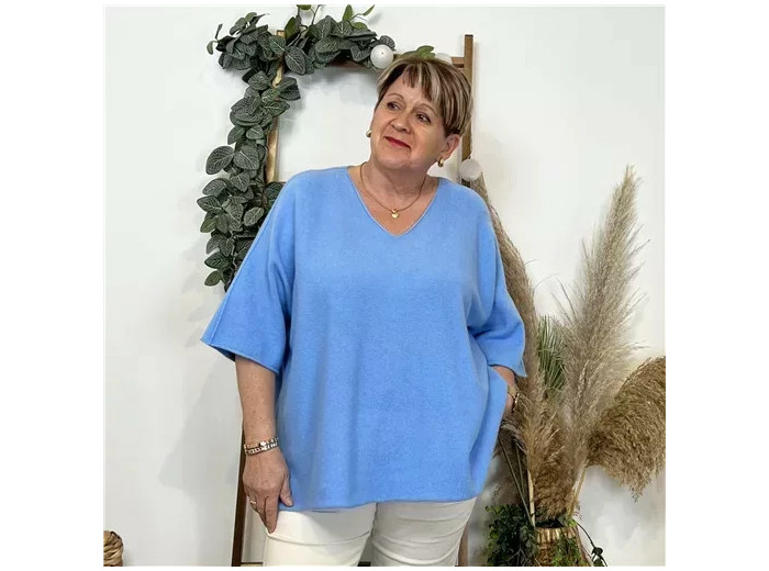 Z125- Pull loose Crop-Top (Gt) 🇮🇹 (bleu ciel)