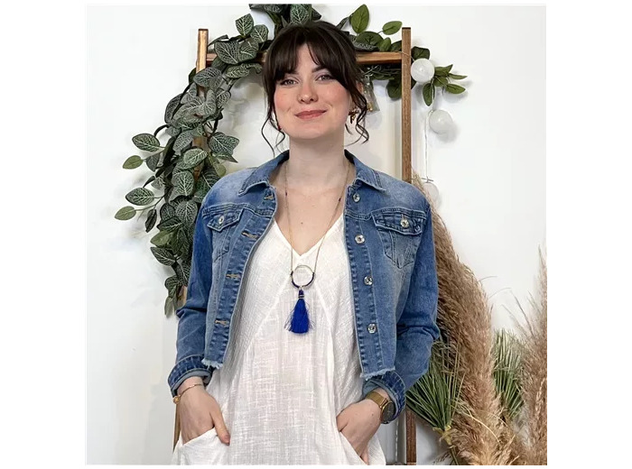K350- Veste courte Jean Voggo (T36-T44) (denim)