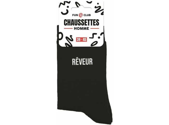Chaussettes noires homme rêveur