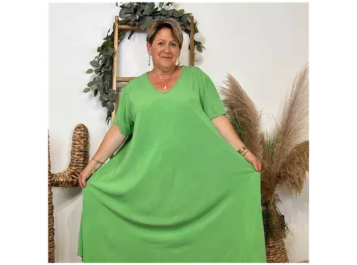 Z308- Robe longue Fluide 🇮🇹 (vert brésil)