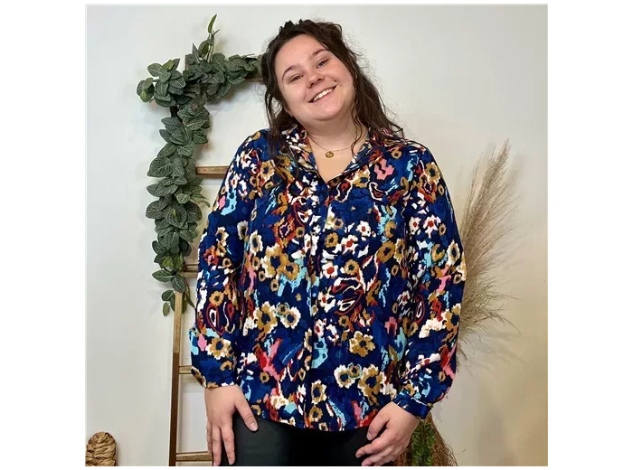 k775- Chemisier By.one Ginkgo (T40-T48) (marine)