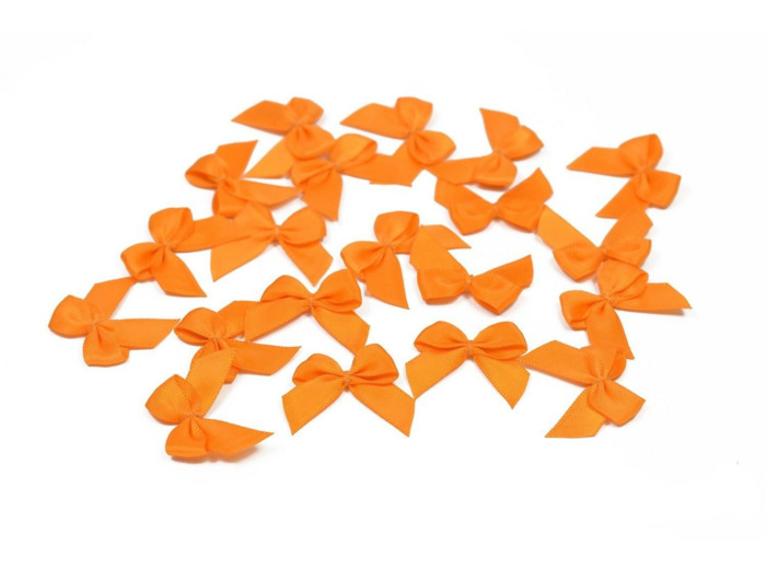 sachet de 20 nœuds en satin de belle qualite orange