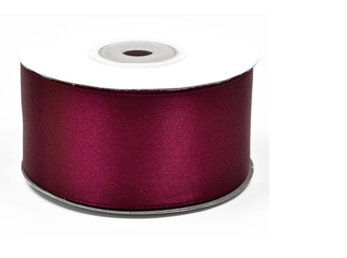 Ruban satin 38 mm de large bobine de 25 m bordeaux fonce