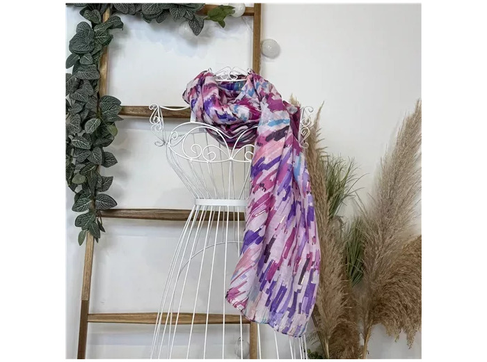 Y519- Foulard Motif Abstrait (lilas)