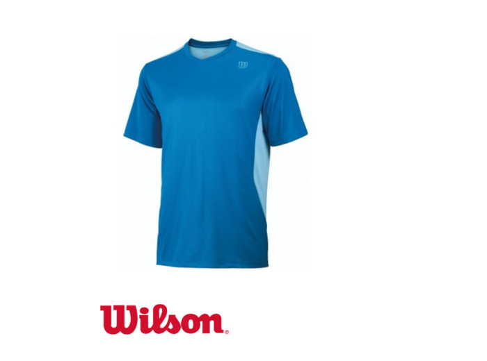 WILSON TEE-SHIRT CLAIM VICTORY VNECK Clear Blue