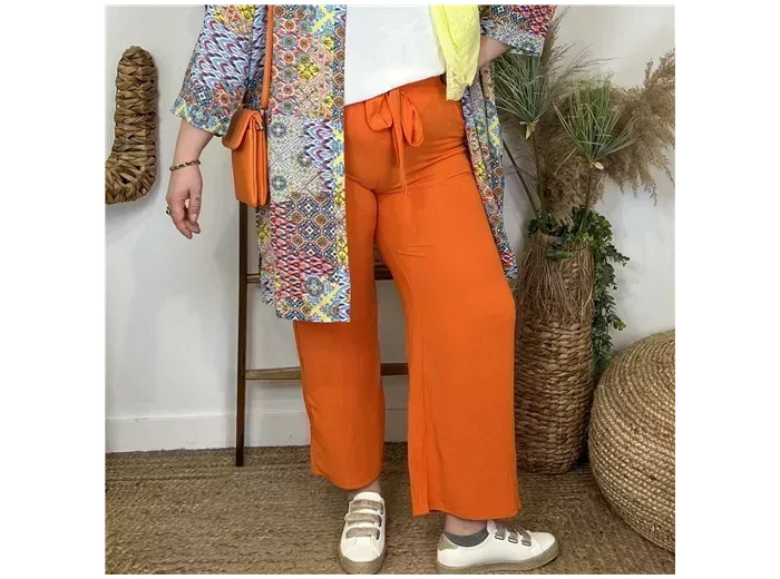 Z979- Pantalon flou large (T42/44-T54/56) (orange)