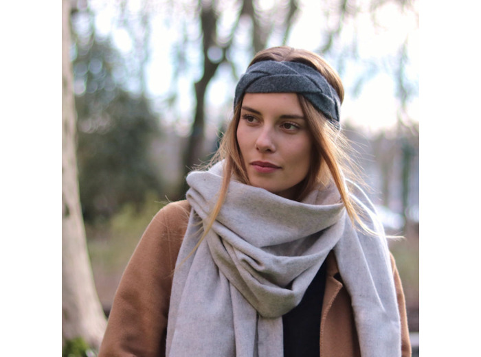 Headband Noé - Mérinos & Cachemire - Anthracite