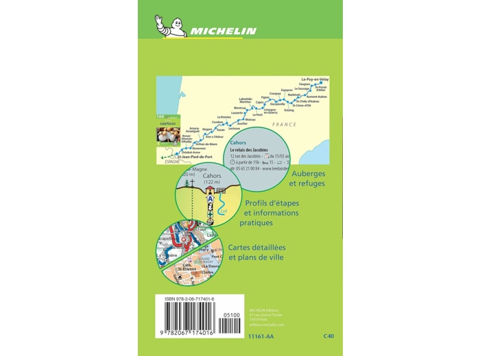 CARTE CHEMINS DE COMPOSTELLE / LE PUY-EN-VELAY - ST-JEAN-PIED-DE-PORT