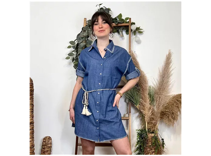 K330- Robe jean «By One» (T36-T44) (denim)