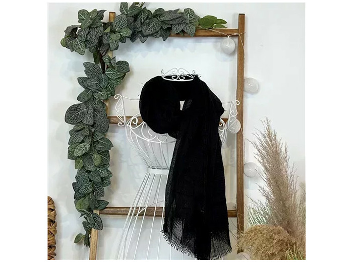 Y510– Foulard uni froissé (noir)
