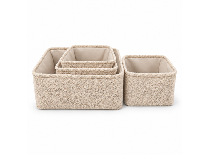 Lot de 4 Paniers de Rangement Effet Bouclette