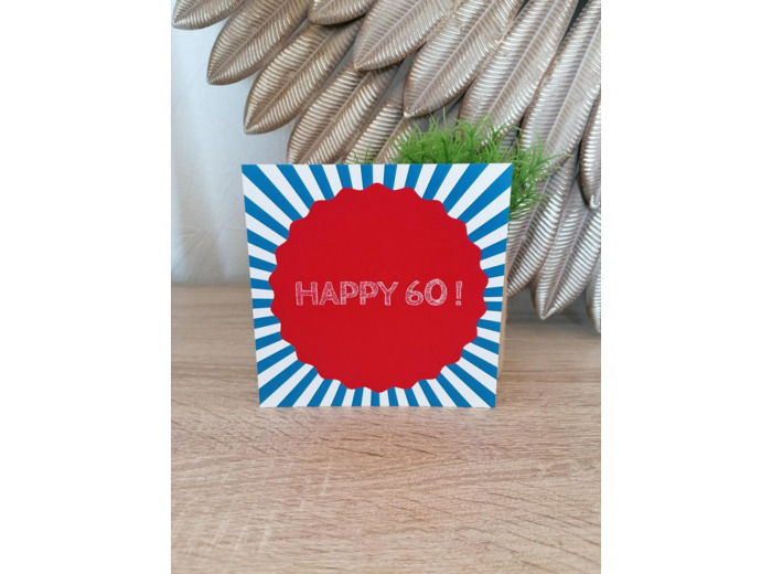 Carte "Happy 60" 13x13 cm