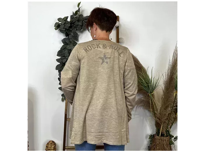 K868- Gilet Rock & Roll (Tu) (beige)