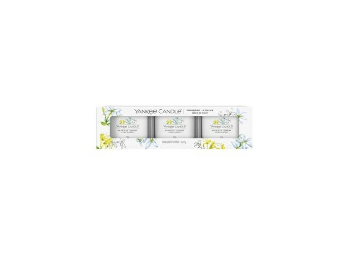 LOT DE 3 VOTIVES EN VERRE - JASMIN DE MINUIT