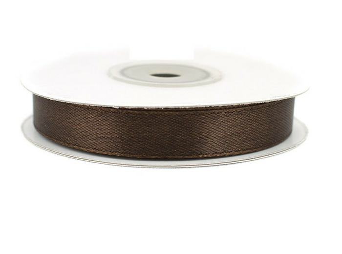 Ruban satin marron foncé 875 Largeur 12 mm