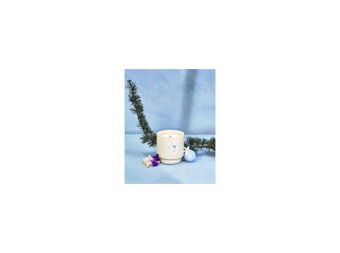 Bougie Parfumée Senteur Linge Propre - Pin, Violette, Jasmin avec Collier en Acier Inoxydable