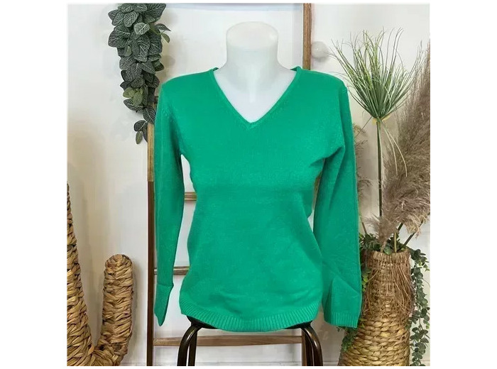 Y249-Tricotonic Col V les T38 & 42 (vert brésil)