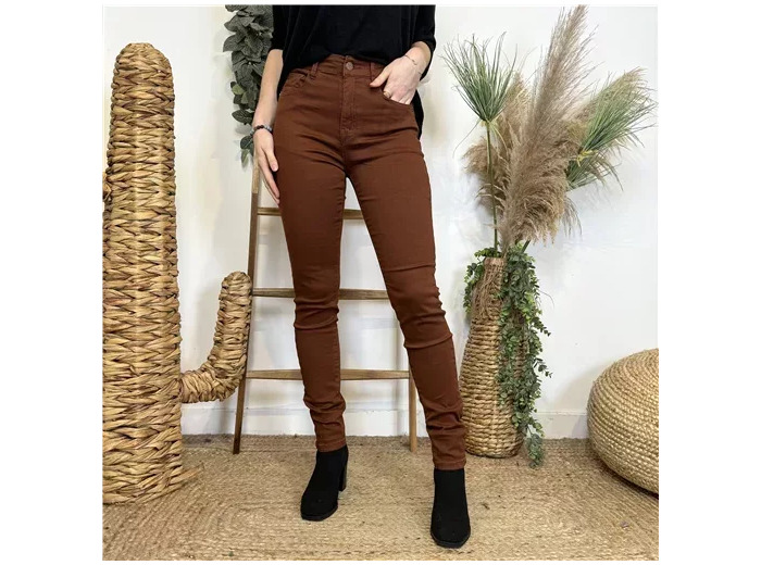 O515- Jean Slim Voggo T36-T44 (cognac)