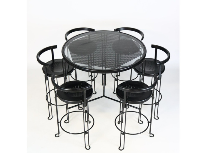 Ensemble tabourets hauts et sa table " Bla Station"