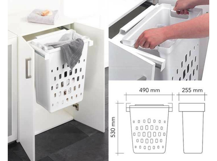 Panier à linge pour caisson meuble de 500 mm