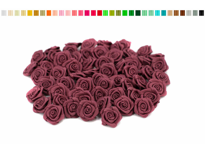 Sachet de 20 petites rose en satin 15 mm beer 280