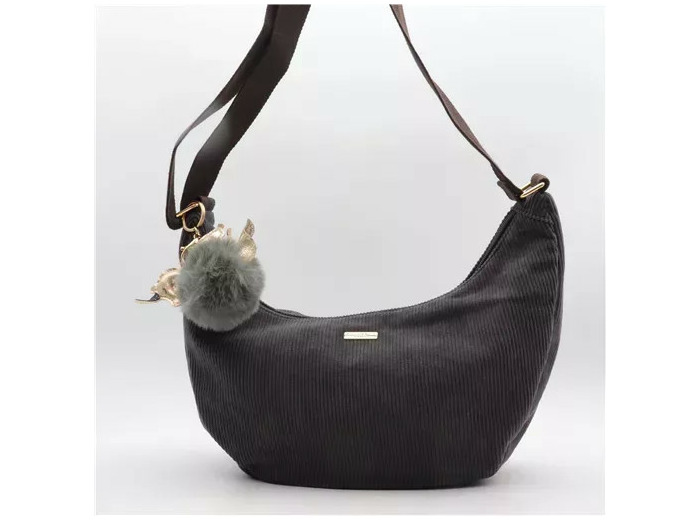 P403- Banane Velours cotelé Flora & Co (gris)
