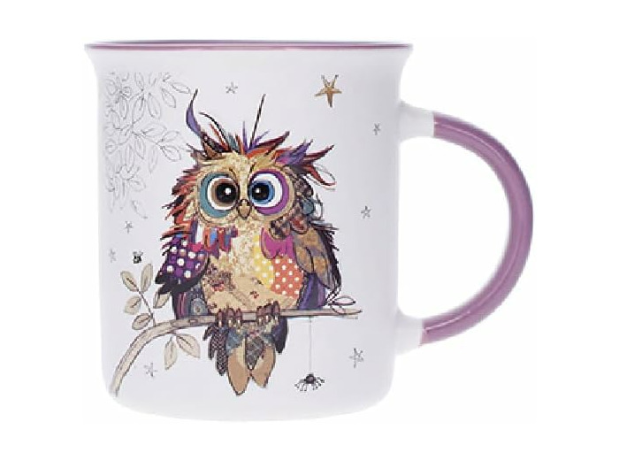 Kiub Mug avec des animaux - motif chouette des bois - matière porcelaine fine - contenance 320ML