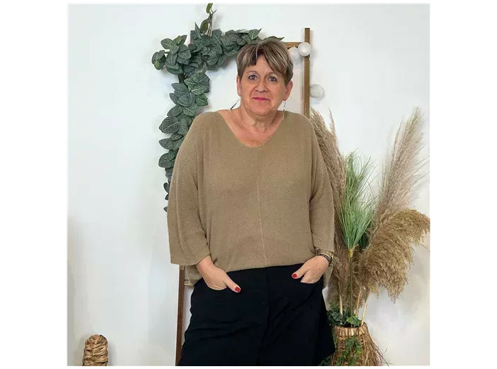 Z163- Pull Nid d'Abeille (Gt)  🇮🇹 (camel)