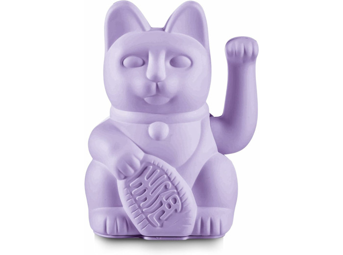 DONKEY Products Lucky Cat Lilac Porte-Bonheur Japonais en Plastique de Couleur Violet, Dimensions : 8,5 x 10,5 x 15 cm, 330544