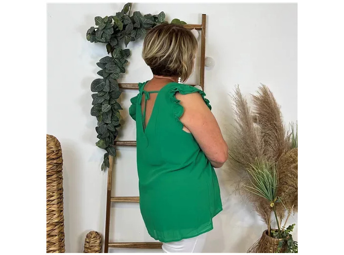 k221- Blouse unie By One (T40-T48) (vert brésil)