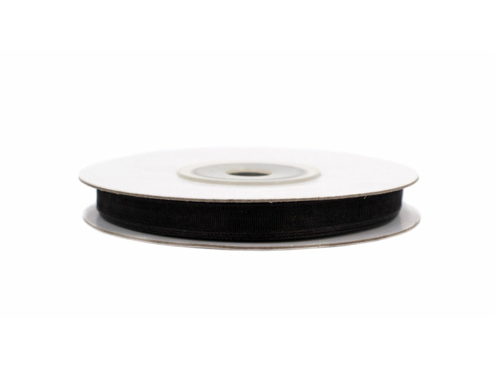 Ruban organza 6 mm de large bobine de 25 metres de long noir