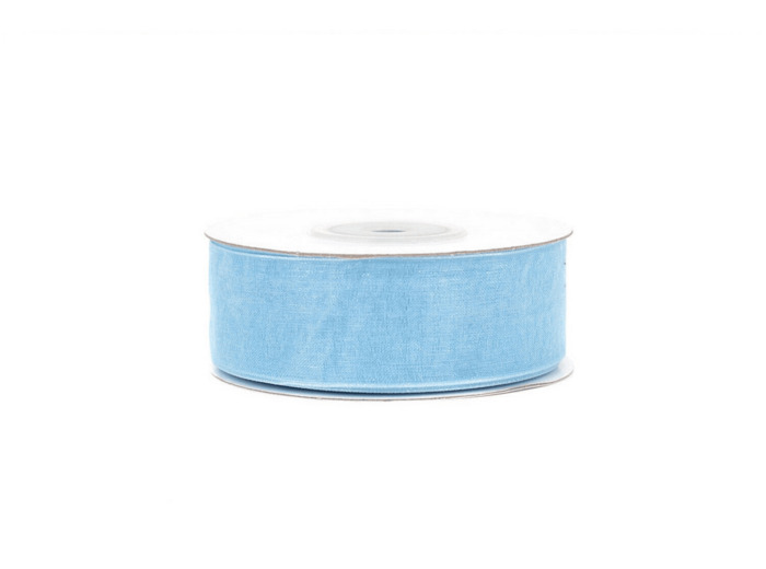Ruban organza 25 mm de large bobine de 25 metres de long Bleu ciel