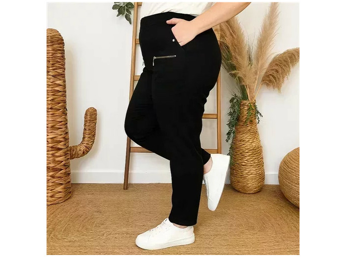 T545- Pantalon Confort JST (T38-T52) (noir)