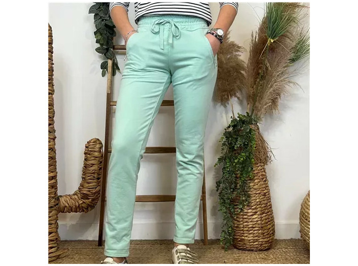 L756- Jogg 2 poches zippées 🇮🇹 (vert menthe)