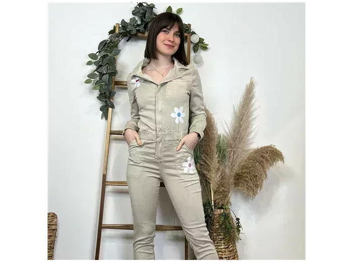 P069- Salopette Melly&co (T34-T42) (beige)