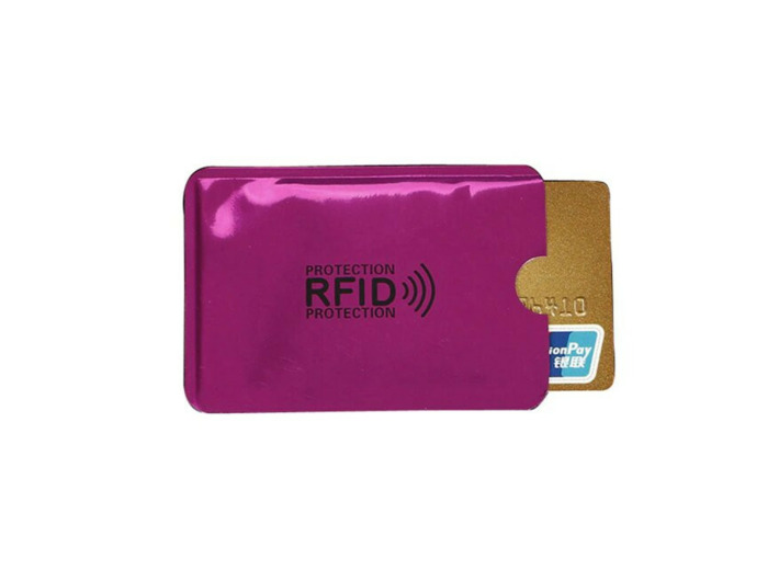 Etui de protection carte bancaire RFID blindé anti-scan Rose