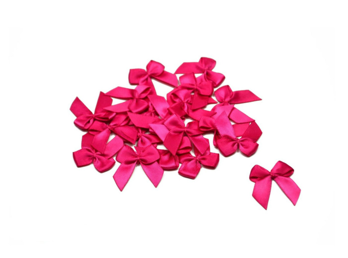 sachet de 20 nœuds en satin de belle qualite fuchsia